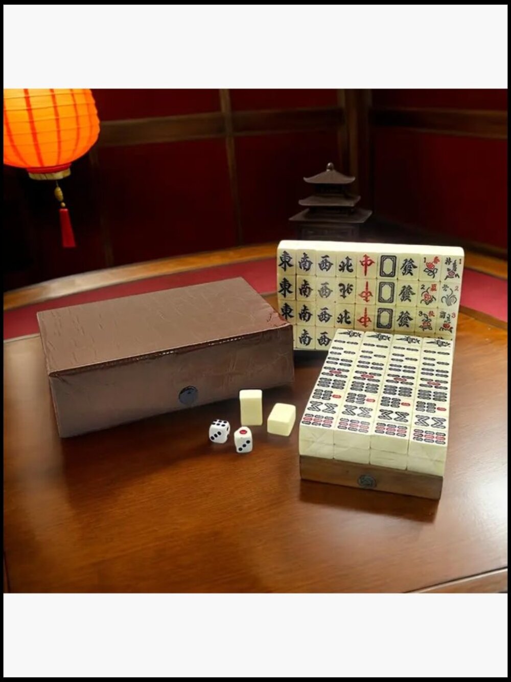 Portable Mini Chinese Mahjong Set 146 Tiles Compact Travel Case - Picture 2 of 7